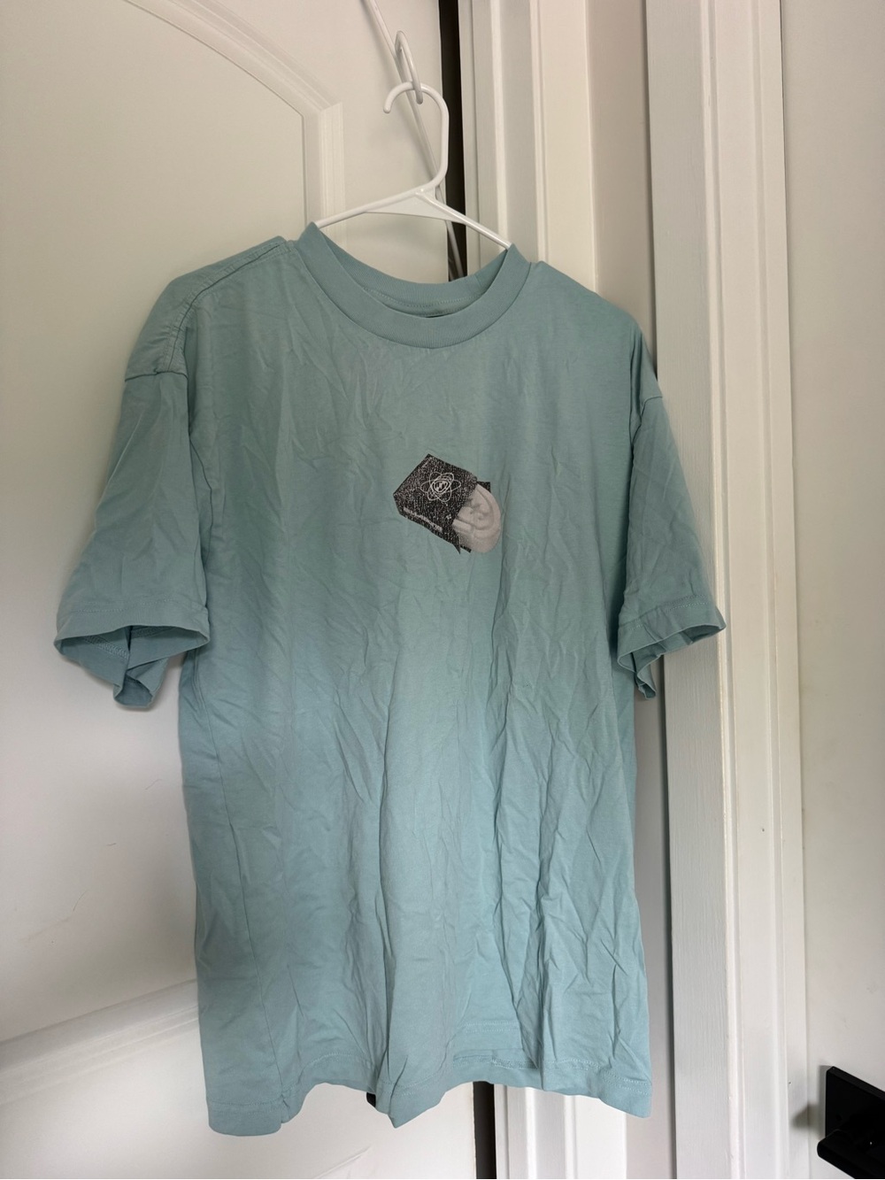 Billabong Light Blue Short Sleeve Tee with Chest Graphic
